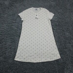Petit Bateau Sleepshirt Girls 12 White Palm Tree Organic Cotton Nightgown NWT